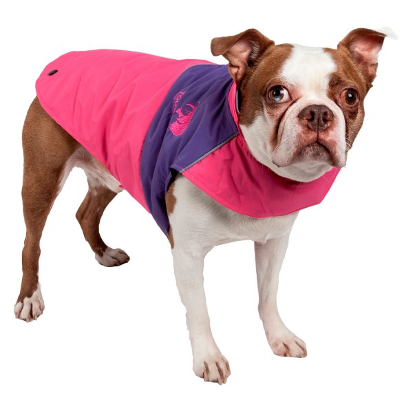 Touchdog® - Lightening-Shield X-Large Pink/Purple 2-in-1 Dual-Removable-Layered Waterproof Dog Jacket