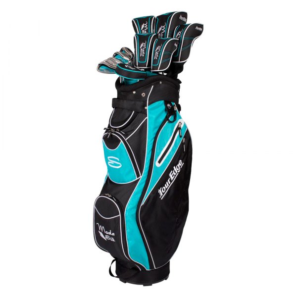 Tour Edge Golf® - Women's 2020 Moda Silk Standard Black/Lt Blue Right Hand Complete Set