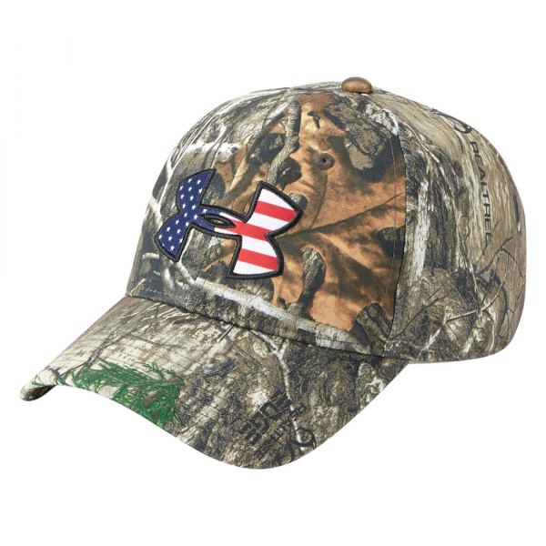Under Armour® - Camo Big Flag Logo Realtree Edge/Maverick Brown/Scribe Blue Hunting Cap