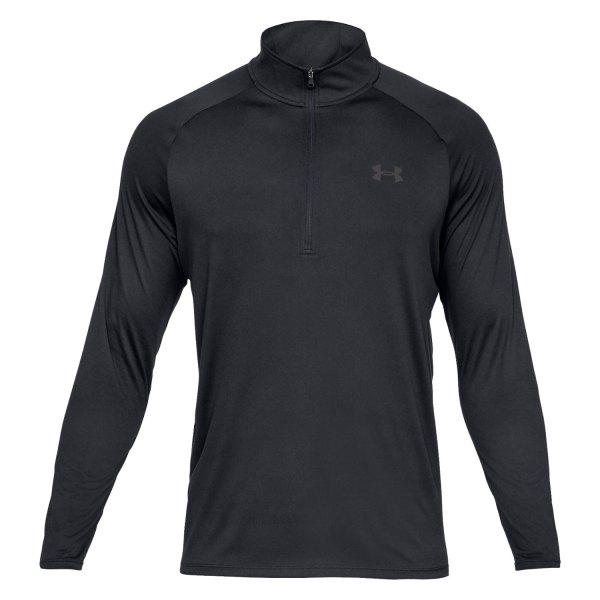 Under Armour® - Men's Tech™ 2.0 Medium Black 1/2 Zip Long Sleeve T-Shirt
