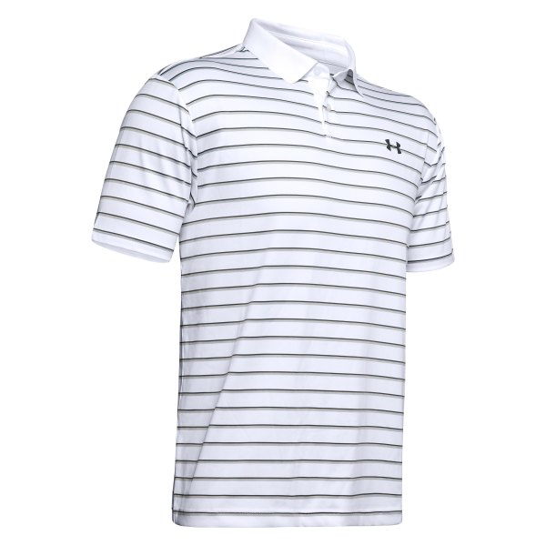 Under Armour® - Men's Performance 2.0 Divot Stripe Large White/Mod Gray Polo Shirt
