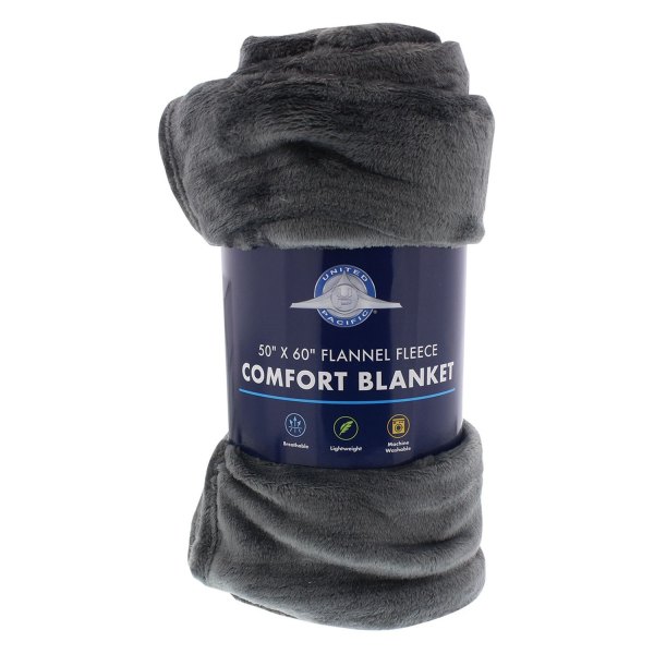 United Pacific® - Ash Black Flannel Fleece Comfort Blanket