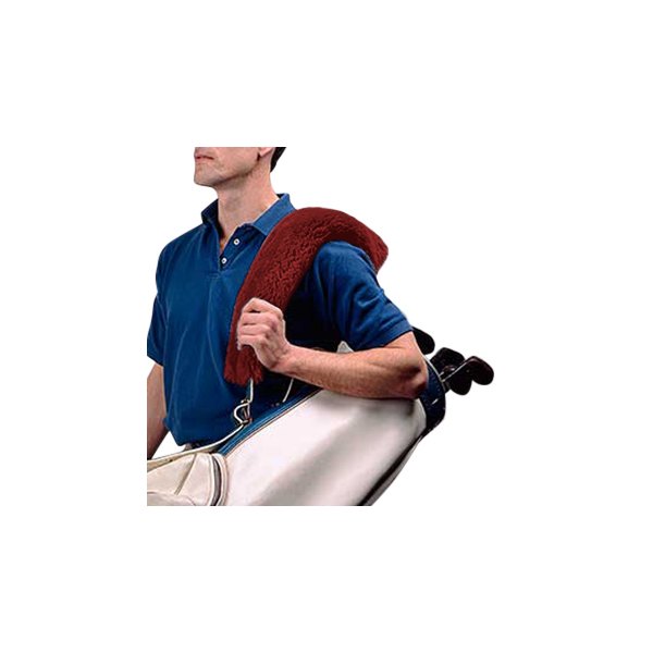 US Sheepskin® - Burgundy Straight Golf Bag Fur Strap Cover