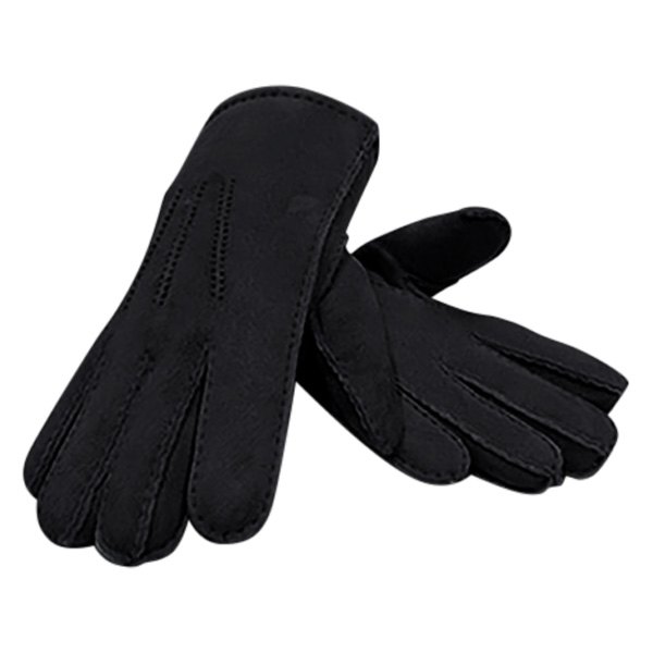 US Sheepskin® - Designer Large Black Sheepskin Wrist Gloves