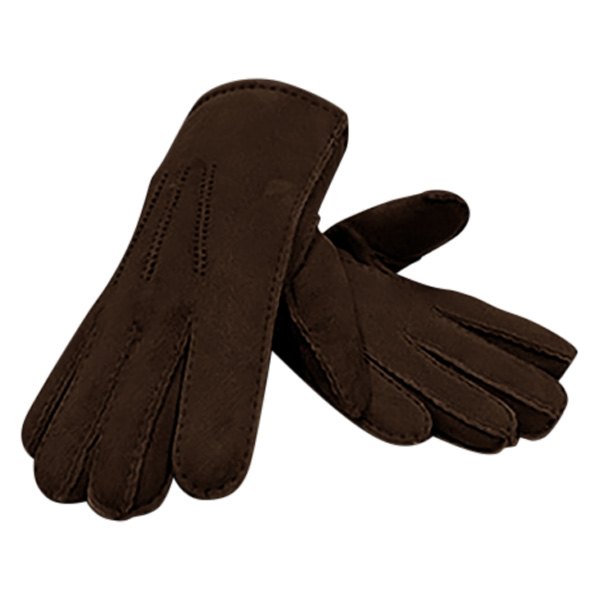US Sheepskin® - Designer Large Brown Sheepskin Wrist Gloves