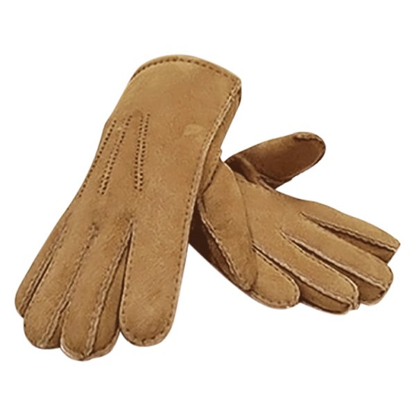 US Sheepskin® - Designer Large Tan Sheepskin Wrist Gloves