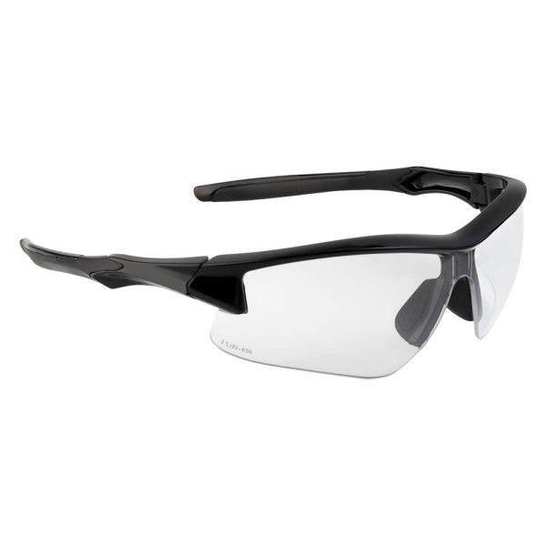 Uvex® - Acadia™ Anti-Fog Black Plastic Frame Clear Semi-Rimless Glasses