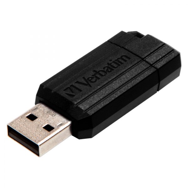 Verbatim® - PinStripe 8 GB Black USB Flash Drive