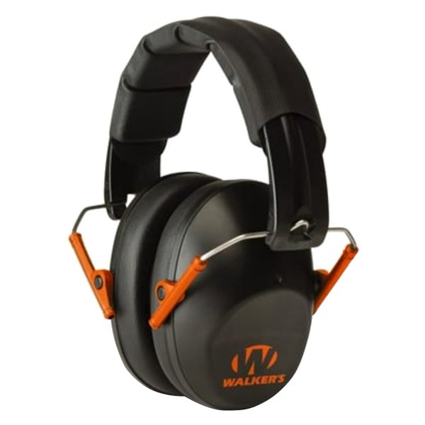 Walker's® - Pro™ Low Profile 22 dB Black/Orange Passive Earmuffs