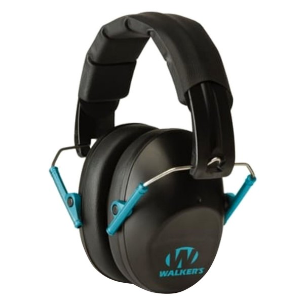 Walker's® - Pro™ Low Profile 22 dB Black/Teal Passive Earmuffs