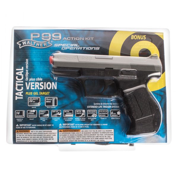 Walther® - P99 Tactical™ BB Spring Single-Auto Airsoft Pistol with Target