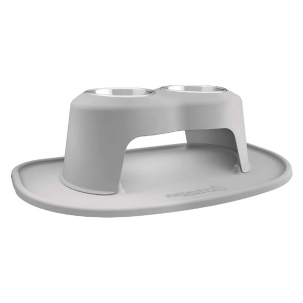 WeatherTech® - Pet Comfort™ Double 32 fl. oz. Light Gray Plastic High Pet Bowl (8" Height)