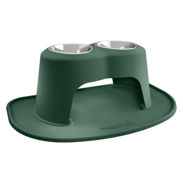 WeatherTech® - Pet Comfort™ Double 64 fl. oz. Hunter Green Plastic High Pet Bowl (12" Height)