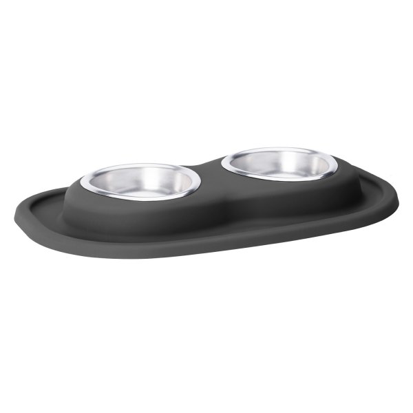 WeatherTech® - Pet Comfort™ Double 8 fl. oz. Black Stainless Steel High Pet Bowl (1.5" Depth)