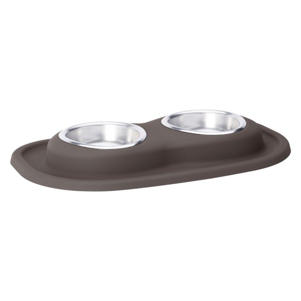 WeatherTech® - Pet Comfort™ Double 8 fl. oz. Dark Brown Stainless Steel High Pet Bowl (1.5" Depth)