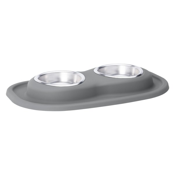 WeatherTech® - Pet Comfort™ Double 8 fl. oz. Dark Gray Stainless Steel High Pet Bowl (1.5" Depth)