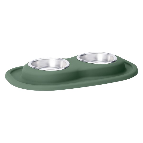 WeatherTech® - Pet Comfort™ Double 8 fl. oz. Hunter Green Stainless Steel High Pet Bowl (1.5" Depth)