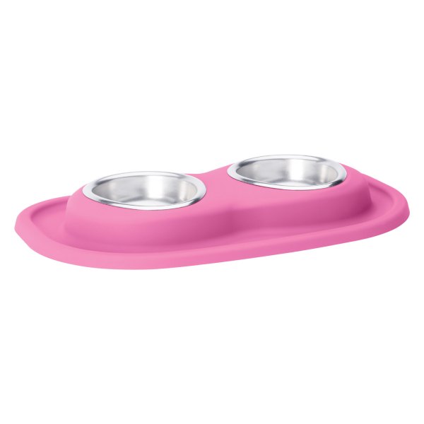 WeatherTech® - Pet Comfort™ Double 8 fl. oz. Pink Stainless Steel High Pet Bowl (1.5" Depth)