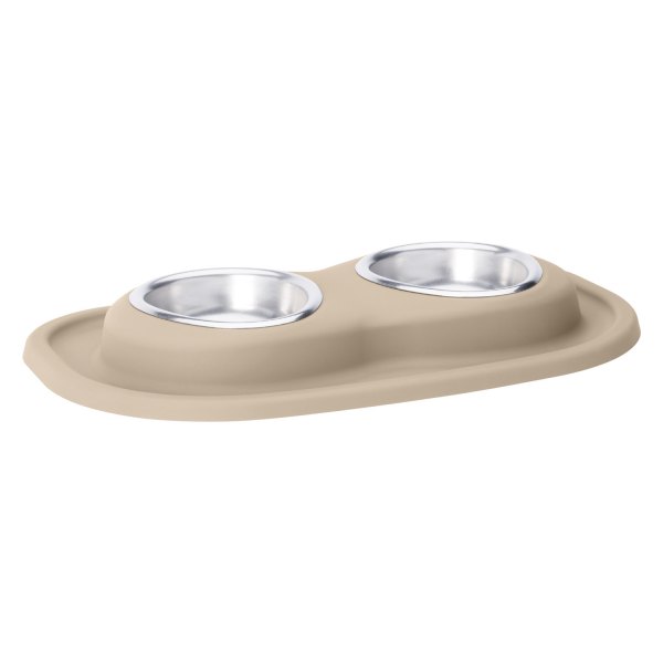 WeatherTech® - Pet Comfort™ Double 8 fl. oz. Tan Stainless Steel High Pet Bowl (1.5" Depth)