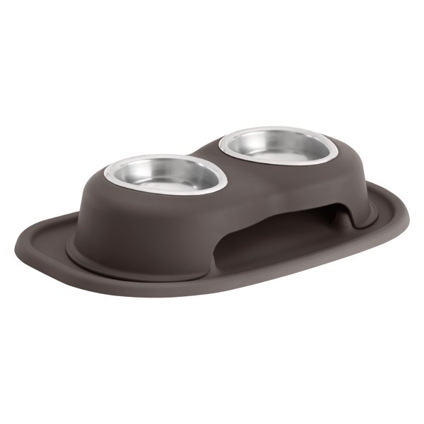 WeatherTech® - Pet Comfort™ Double 8 fl. oz. Dark Brown Stainless Steel High Pet Bowl (3" Height)