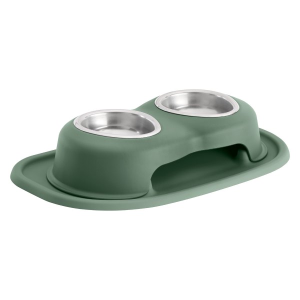 WeatherTech® - Pet Comfort™ Double 8 fl. oz. Hunter Green Stainless Steel High Pet Bowl (3" Height)