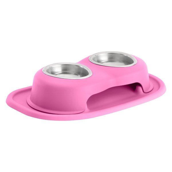 WeatherTech® - Pet Comfort™ Double 8 fl. oz. Pink Stainless Steel High Pet Bowl (3" Height)