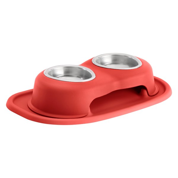 WeatherTech® - Pet Comfort™ Double 8 fl. oz. Red Stainless Steel High Pet Bowl (3" Height)