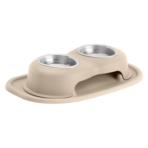 WeatherTech® - Pet Comfort™ Double 8 fl. oz. Tan Stainless Steel High Pet Bowl (3" Height)