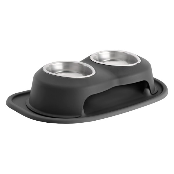 WeatherTech® - Pet Comfort™ Double 16 fl. oz. Black Stainless Steel High Pet Bowl (4" Height)