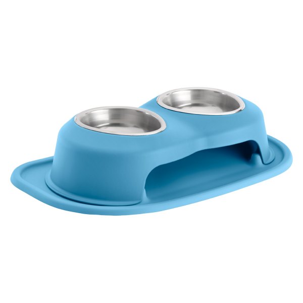 WeatherTech® - Pet Comfort™ Double 16 fl. oz. Blue Stainless Steel High Pet Bowl (4" Height)