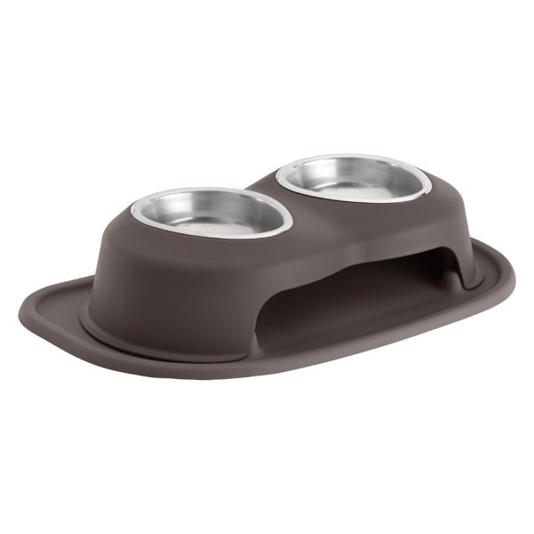 WeatherTech® - Pet Comfort™ Double 16 fl. oz. Dark Brown Stainless Steel High Pet Bowl (4" Height)