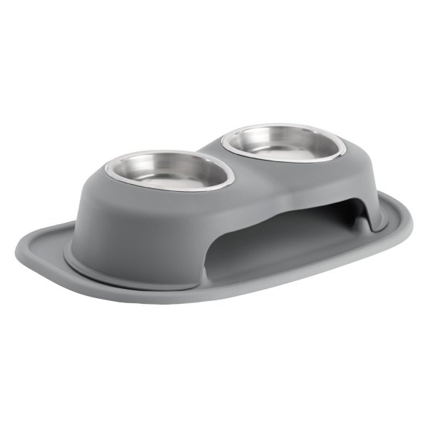 WeatherTech® - Pet Comfort™ Double 16 fl. oz. Dark Gray Stainless Steel High Pet Bowl (4" Height)