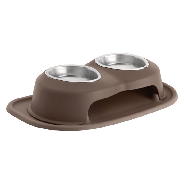WeatherTech® - Pet Comfort™ Double 16 fl. oz. Light Brown Stainless Steel High Pet Bowl (4" Height)