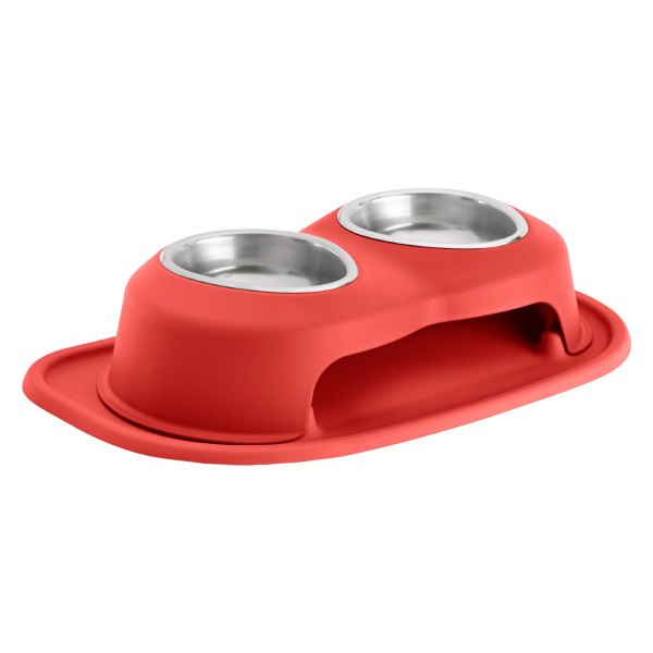 WeatherTech® - Pet Comfort™ Double 16 fl. oz. Red Stainless Steel High Pet Bowl (4" Height)