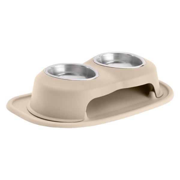 WeatherTech® - Pet Comfort™ Double 16 fl. oz. Tan Stainless Steel High Pet Bowl (4" Height)