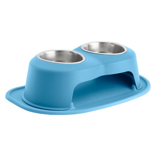 WeatherTech® - Pet Comfort™ Double 32 fl. oz. Blue Stainless Steel High Pet Bowl (6" Height)