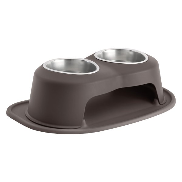 WeatherTech® - Pet Comfort™ Double 32 fl. oz. Dark Brown Stainless Steel High Pet Bowl (6" Height)