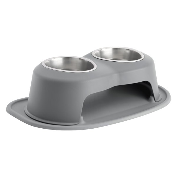 WeatherTech® - Pet Comfort™ Double 32 fl. oz. Dark Gray Stainless Steel High Pet Bowl (6" Height)
