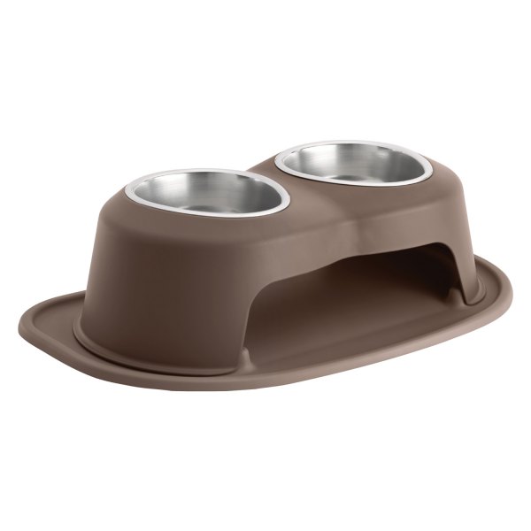 WeatherTech® - Pet Comfort™ Double 32 fl. oz. Light Brown Stainless Steel High Pet Bowl (6" Height)