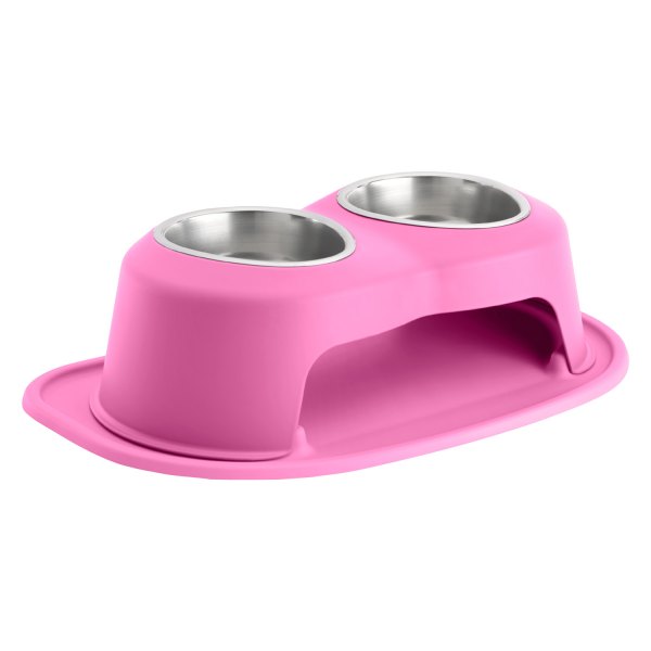WeatherTech® - Pet Comfort™ Double 32 fl. oz. Pink Stainless Steel High Pet Bowl (6" Height)