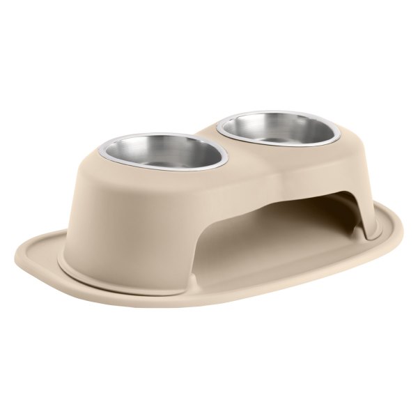 WeatherTech® - Pet Comfort™ Double 32 fl. oz. Tan Stainless Steel High Pet Bowl (6" Height)