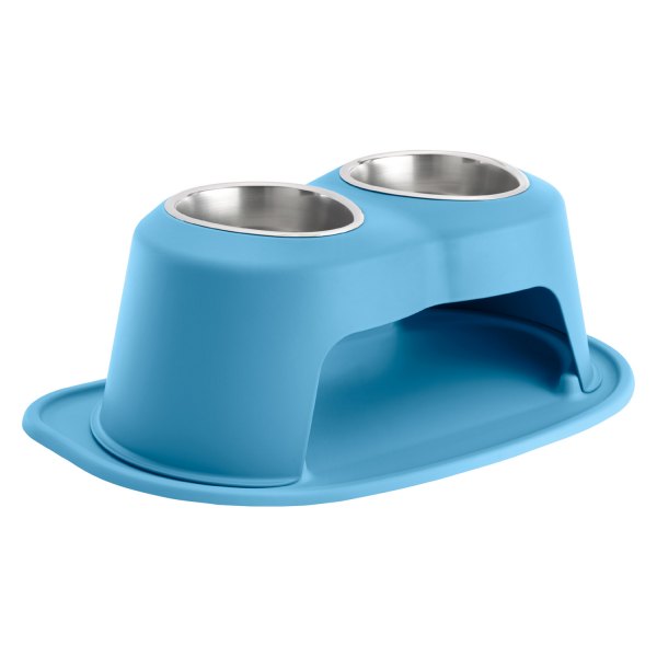 WeatherTech® - Pet Comfort™ Double 32 fl. oz. Blue Stainless Steel High Pet Bowl (8" Height)