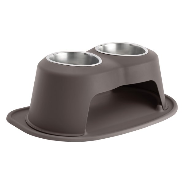 WeatherTech® - Pet Comfort™ Double 32 fl. oz. Dark Brown Stainless Steel High Pet Bowl (8" Height)