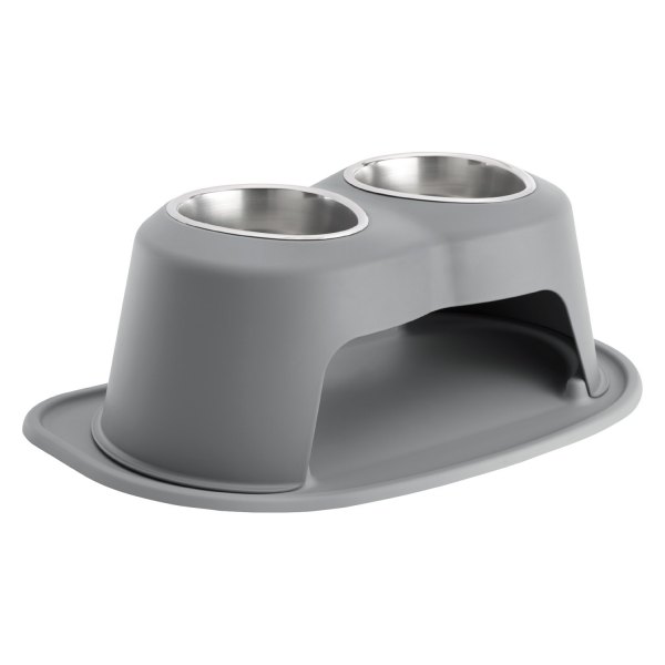 WeatherTech® - Pet Comfort™ Double 32 fl. oz. Dark Gray Stainless Steel High Pet Bowl (8" Height)