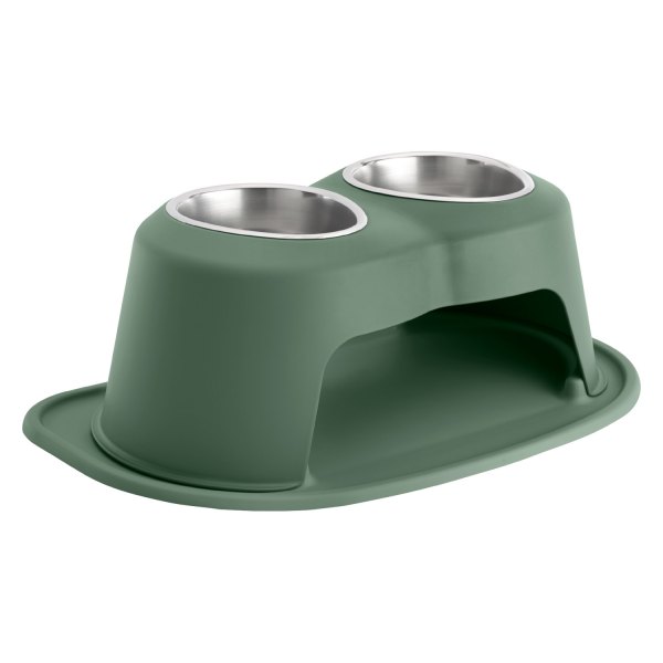 WeatherTech® - Pet Comfort™ Double 32 fl. oz. Hunter Green Stainless Steel High Pet Bowl (8" Height)