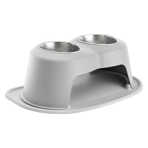 WeatherTech® - Pet Comfort™ Double 32 fl. oz. Light Gray Stainless Steel High Pet Bowl (8" Height)