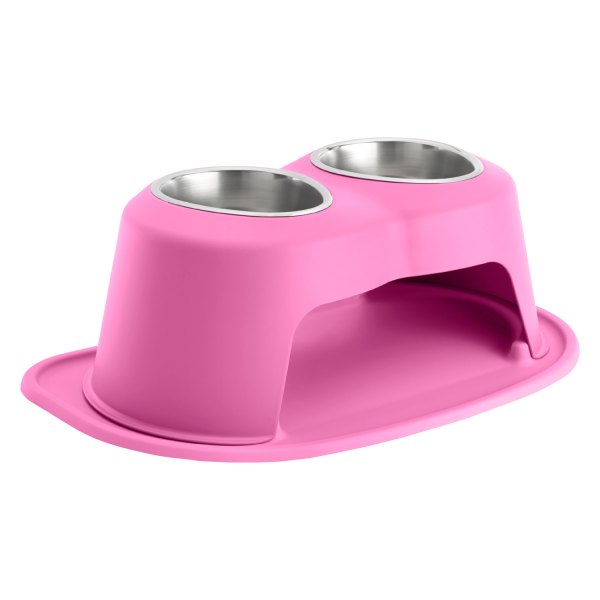 WeatherTech® - Pet Comfort™ Double 32 fl. oz. Pink Stainless Steel High Pet Bowl (8" Height)