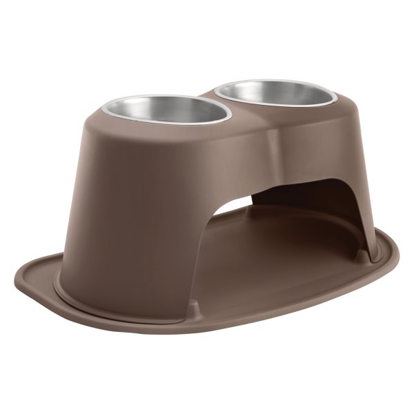 WeatherTech® - Pet Comfort™ Double 64 fl. oz. Light Brown Stainless Steel High Pet Bowl (10" Height)