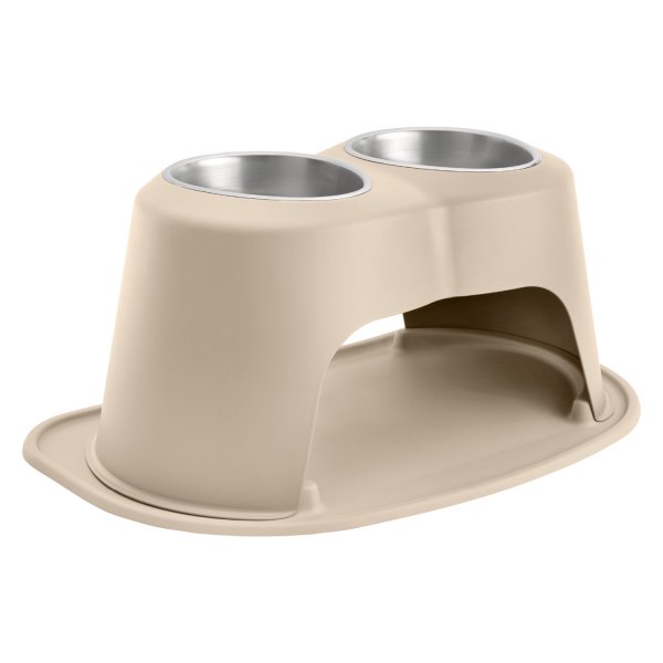 WeatherTech® - Pet Comfort™ Double 64 fl. oz. Tan Stainless Steel High Pet Bowl (10" Height)