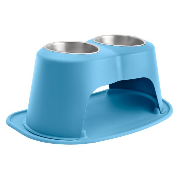 WeatherTech® - Pet Comfort™ Double 64 fl. oz. Blue Stainless Steel High Pet Bowl (12" Height)